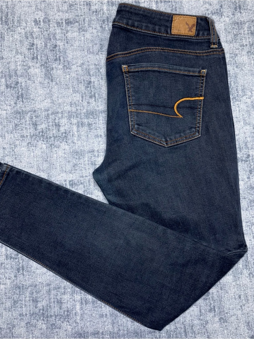 Streetwear American Eagle Jegging Jeans Womens sz 8S mid rise dark wash denim
